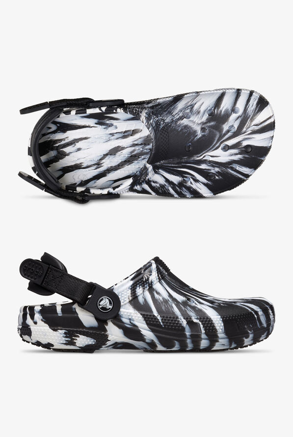 Crocs Unisex Classic Work Graphic Black/White Clogs - null - 1