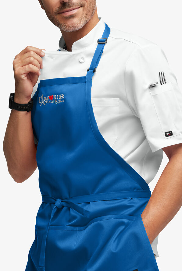 Unisex 3-Pocket Bib Chef Apron - Royal - 2