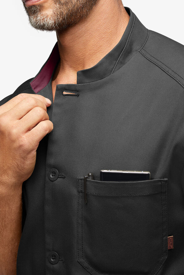 Industry Line Men's Short Sleeve Workwear Style Coat - Black - 5