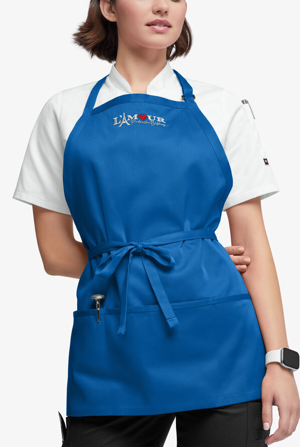 Unisex 3-Pocket Bib Chef Apron - Royal - 1
