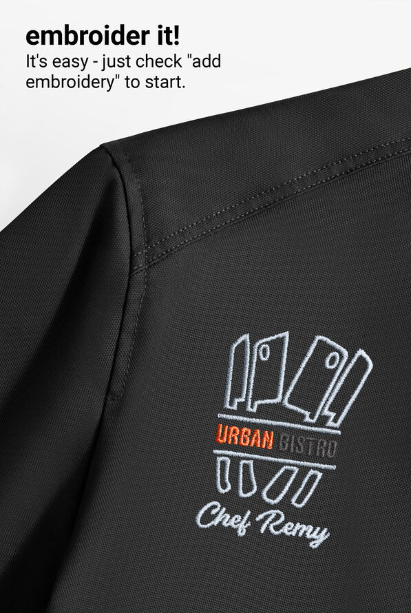 Industry Line Workwear Men's 8-Pocket 3/4-Length Long Sleeve Chef Coat - Black - 6