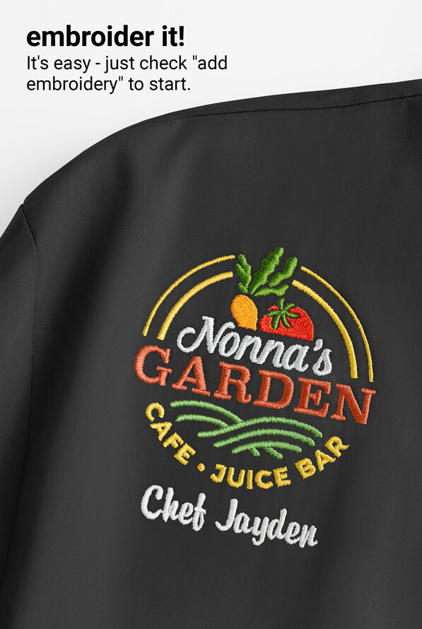 Chef Uniforms Women's Short Sleeve Stretch Seersucker Reversible Double Breasted Coat - Black - 5