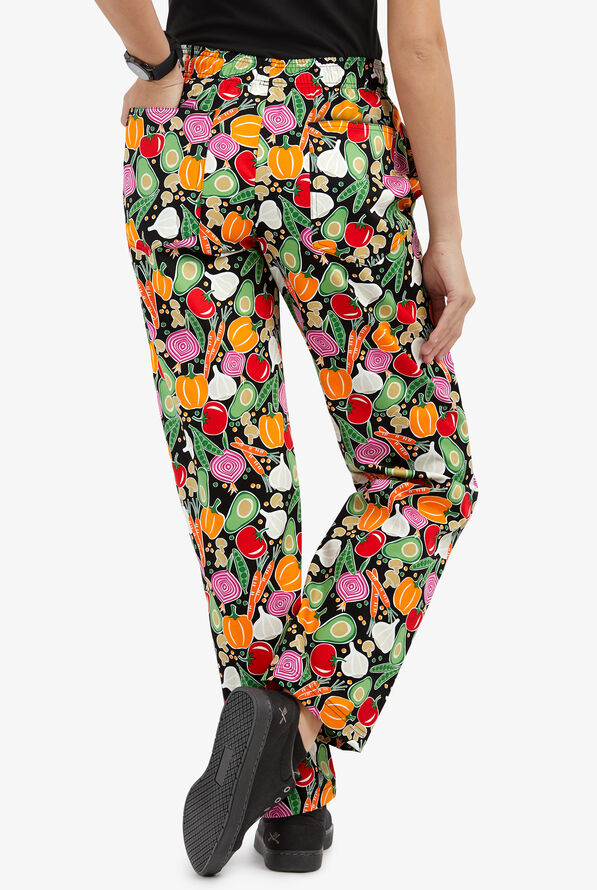 UA CHEF&trade; Garden Medley Women's 4-Pocket Elastic Waistband Printed Chef Pants - null - 4