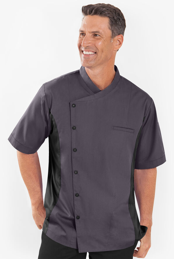 64717 Chef Short Sleeve Coat with Mesh Side Panels, Chef Short Sleeve