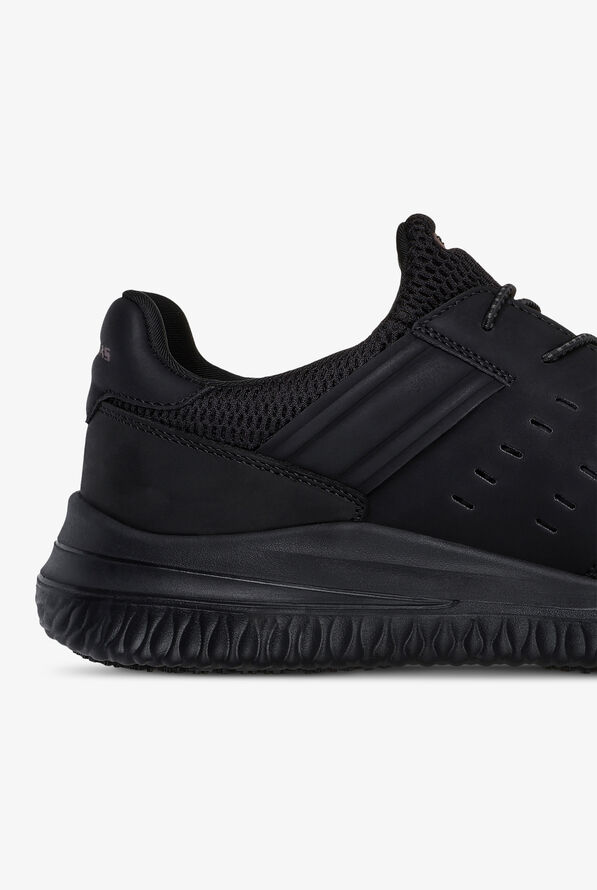 Skechers Work Men's DELSON 3.0 SR Black Bungee Athletic Slip On Shoes - Black - 4