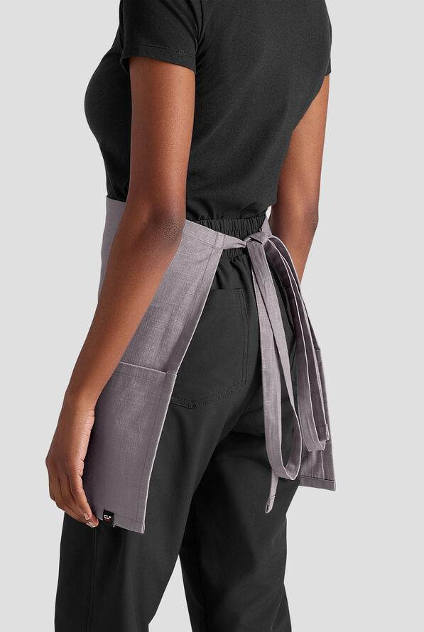 Delantal unisex de chef a la cintura Industry Line de algodón flameado con 3 bolsillos - ZINC GREY - 2