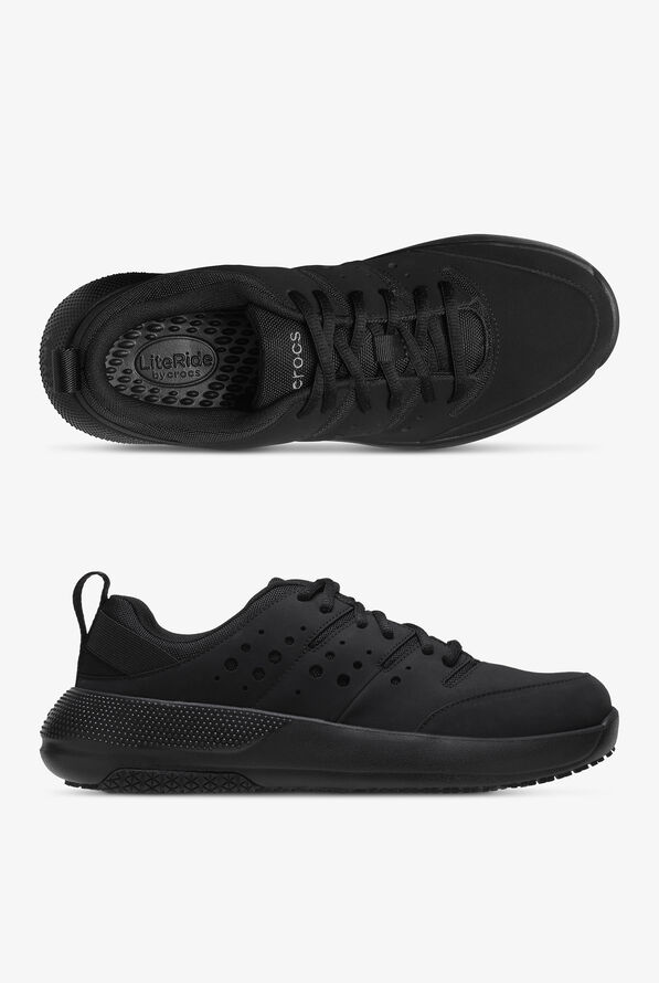 Crocs Men's On the Clock Triple Black Athletic Lace Up Shoes - Black - 1