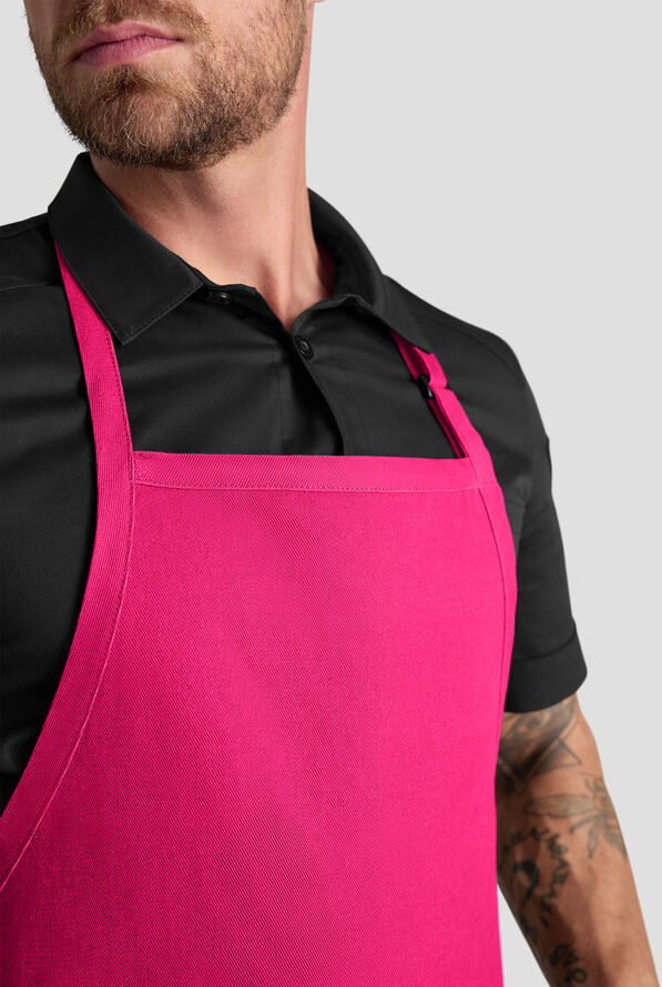 Delantal ajustable unisex de chef Industry Line de sarga de caballería con pechera - Reactive Pink - 2