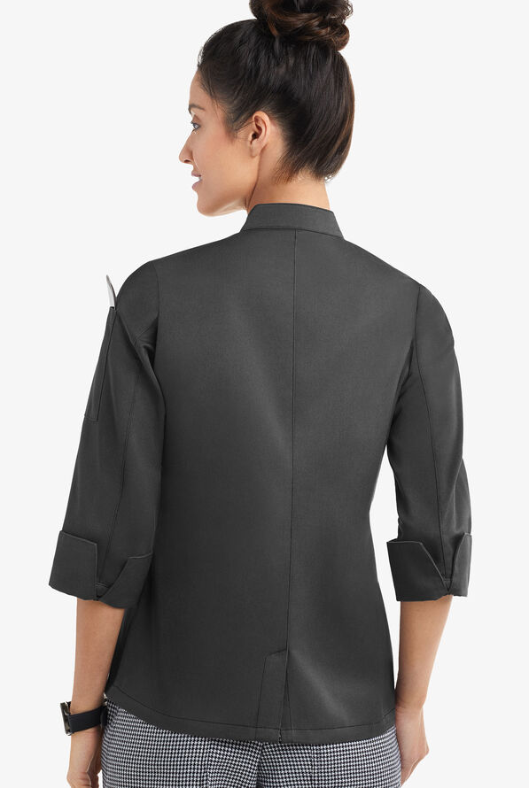 Chaqueta mangas 3/4 de gastronomía On The Line con doble abotonadura reversible y 1 bolsillo para mujer - Black - 2