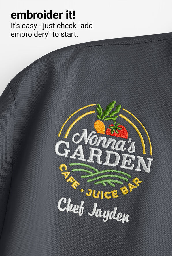 CHEF 360 Men's 2-Pocket Short Sleeve w/ Knit Panels STRETCH Executive Chef Coat - Pewter/Charcoal Melange - 6