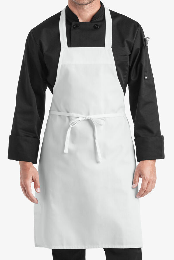On The Line Chef Unisex Durable Bib Chef Apron - White - 1