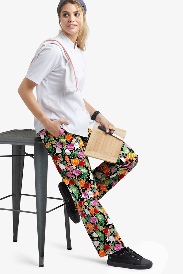 UA CHEF&trade; Garden Medley Women's 4-Pocket Elastic Waistband Printed Chef Pants - null - 2