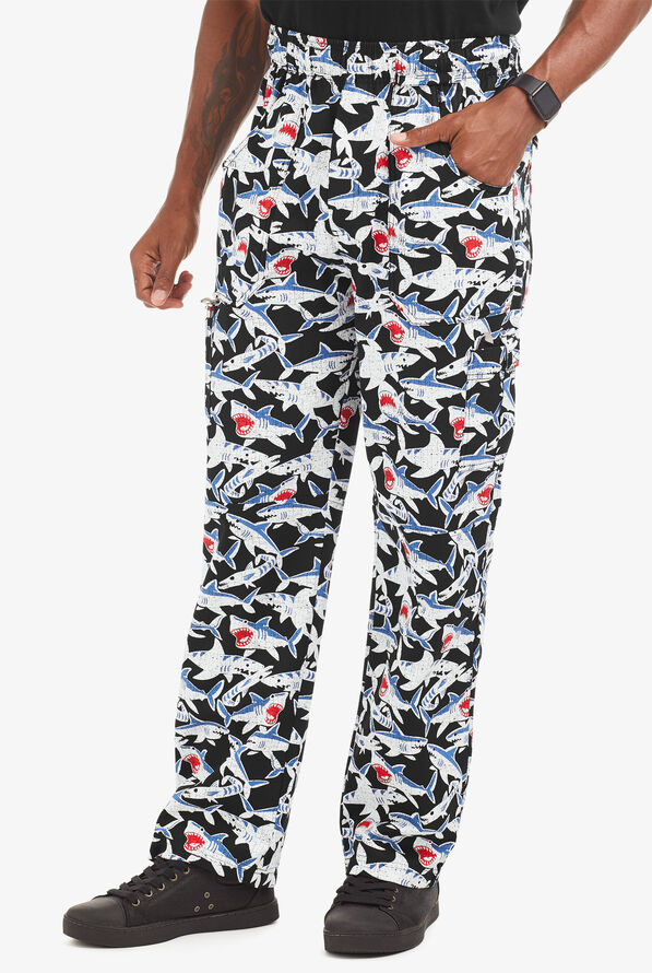 Pantalón de chef estampado UA CHEF™ Shark Bite con 7 bolsillos para hombre - null - 1