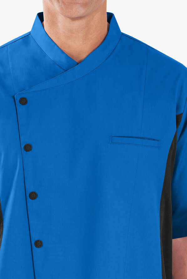 64717 Chef Short Sleeve Coat with Mesh Side Panels, Chef Short Sleeve
