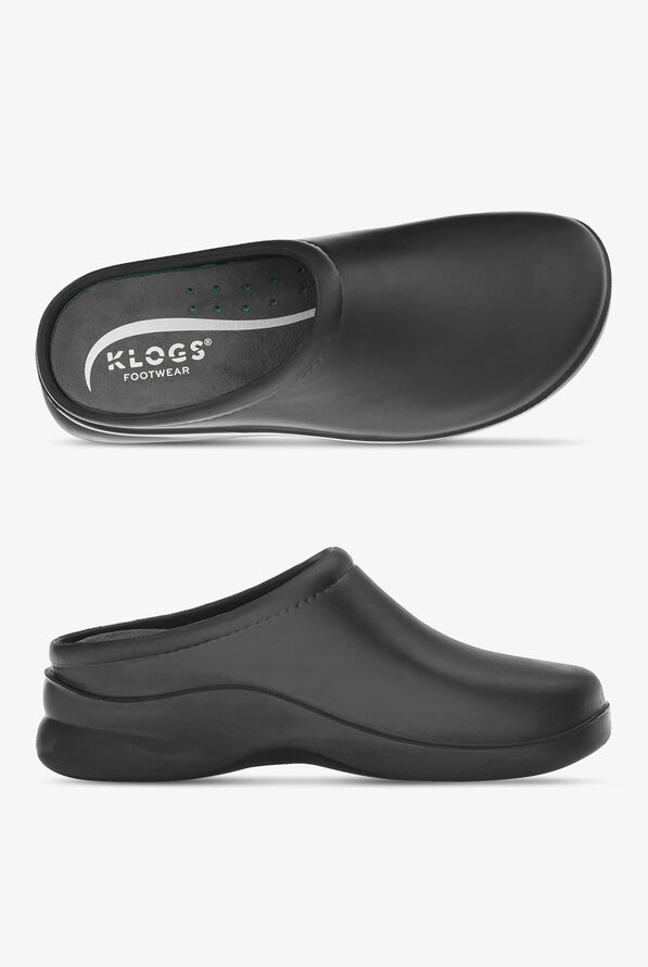 Black Solid Kitchen Chef Clog Shoe, Polyurethane