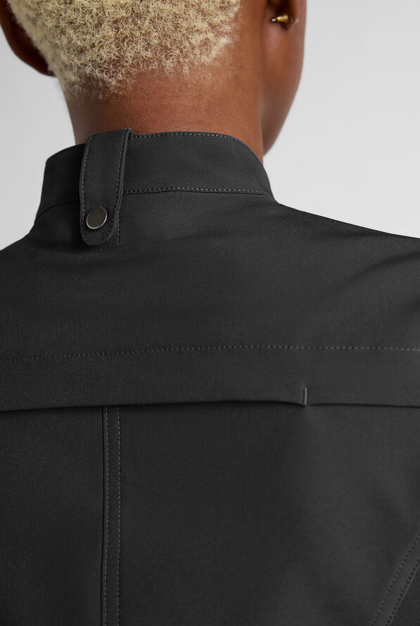 CHEF PERFORMANCE- Women's Short Sleeve with Mesh Panels STRETCH Chef Coat - Black - 6