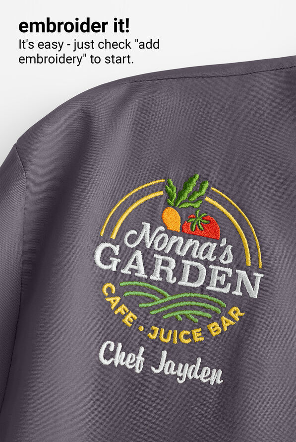 Chef Uniforms Women's 3-Pocket Short Sleeve Executive Chef Coat - Pebble Grey/Black - 5