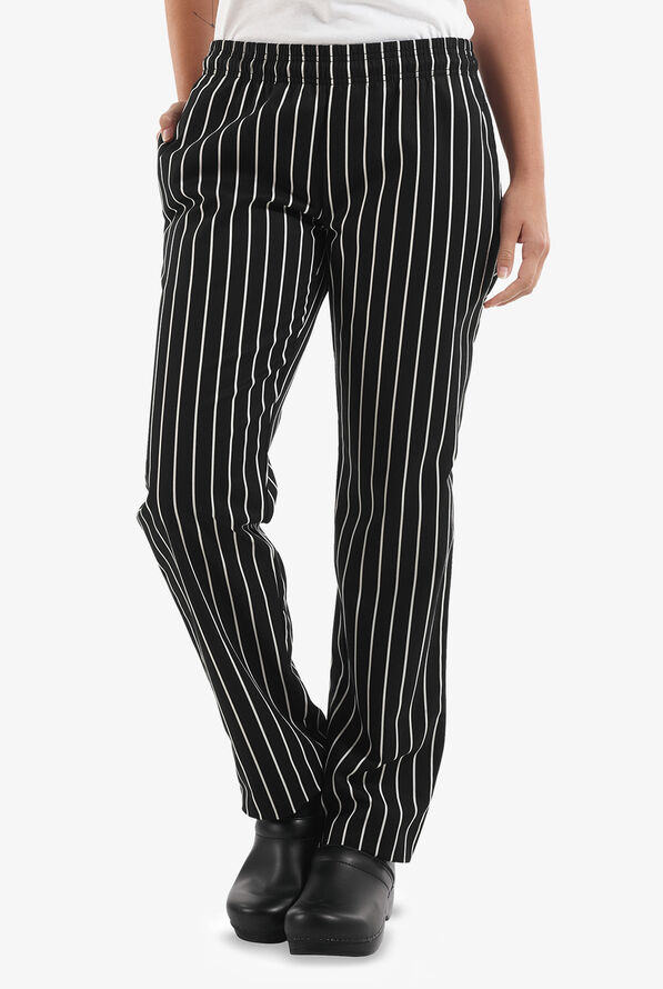 UA CHEF™ Chalk Stripe Women's 4-Pocket Elastic Waistband Printed Chef Pants - null - 1