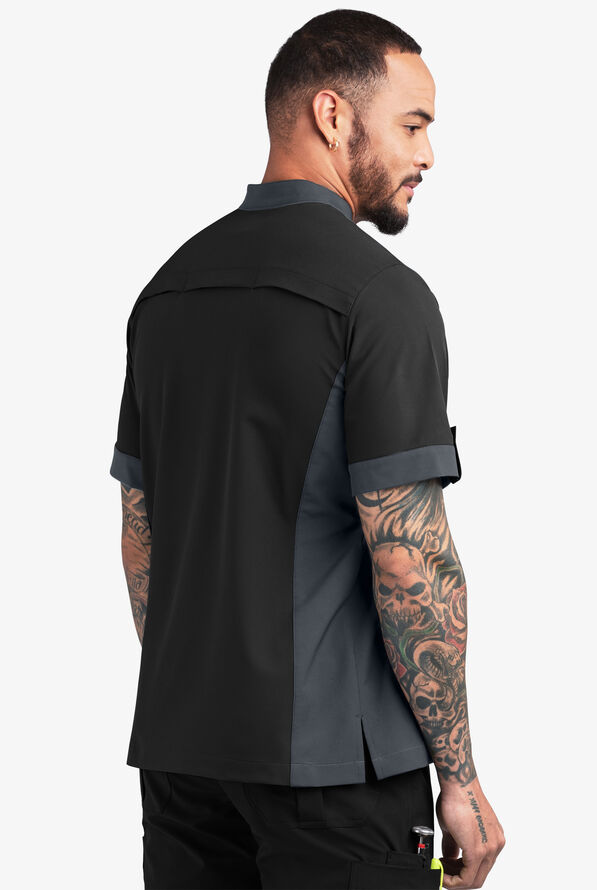 Chaqueta manga corta de gastronomía CHEF PERFORMANCE STRETCH con ventilación de malla y 1 bolsillo para hombre - Black/Pewter - 2