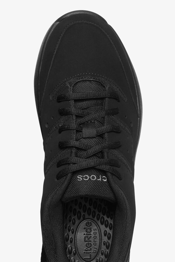 Crocs Men's On the Clock Triple Black Athletic Lace Up Shoes - Black - 2