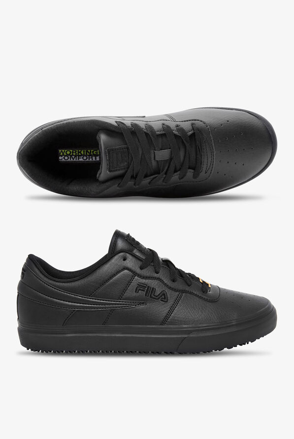 FILA Men's Vulc 13 Black Athletic Lace Up Shoes - null - 1