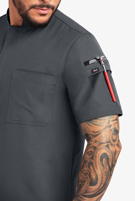 CHEF PERFORMANCE Men's 3-Pocket Zipper Closure STRETCH Chef Coat