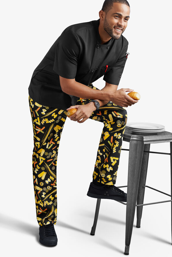UA CHEF™ Pasta al Dente Men's 4-Pocket Baggy Printed Chef Pants - null - 2