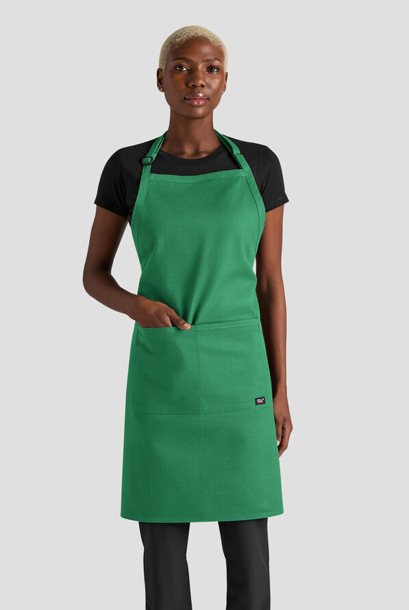 Delantal ajustable unisex de chef Industry Line de sarga de caballería con pechera - Pistachio Green - 1