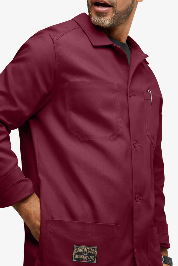 Chaqueta manga larga de chef Industry Line Workwear de largo 3/4 con 8 bolsillos para hombre - True Burgundy - 2