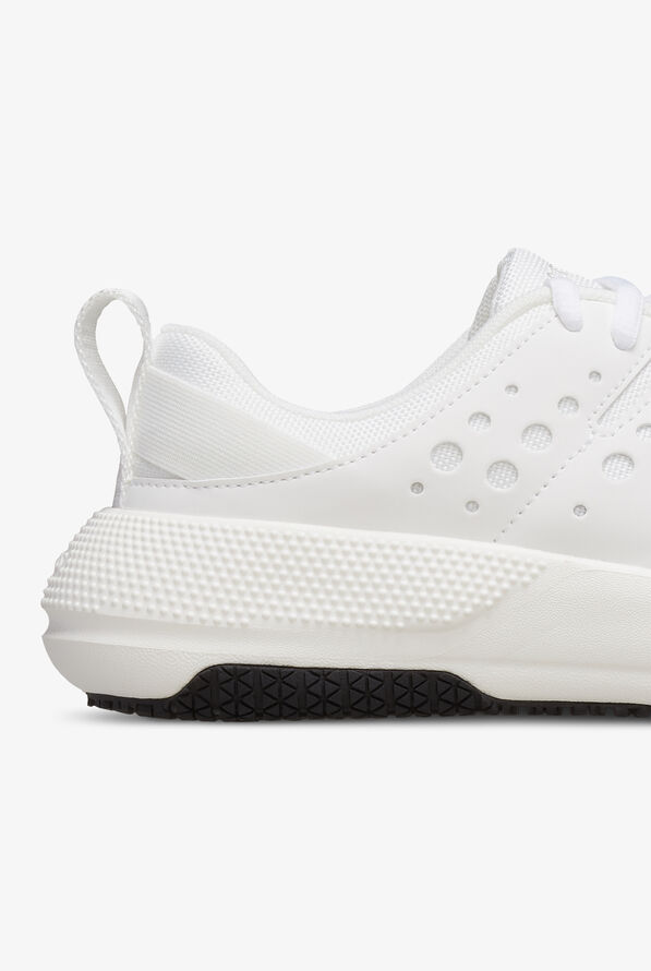 Crocs Women's On the Clock White Athletic Lace Up Shoes, Athletic