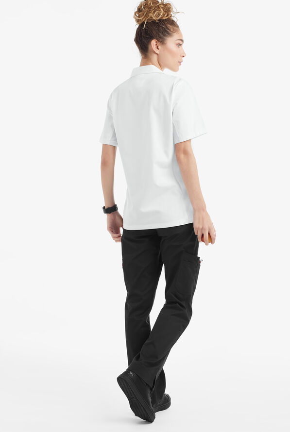 Camisa manga corta de gastronomía Versa de 65/35 poliéster/algodón con botones y 1 bolsillo para mujer - White - 2