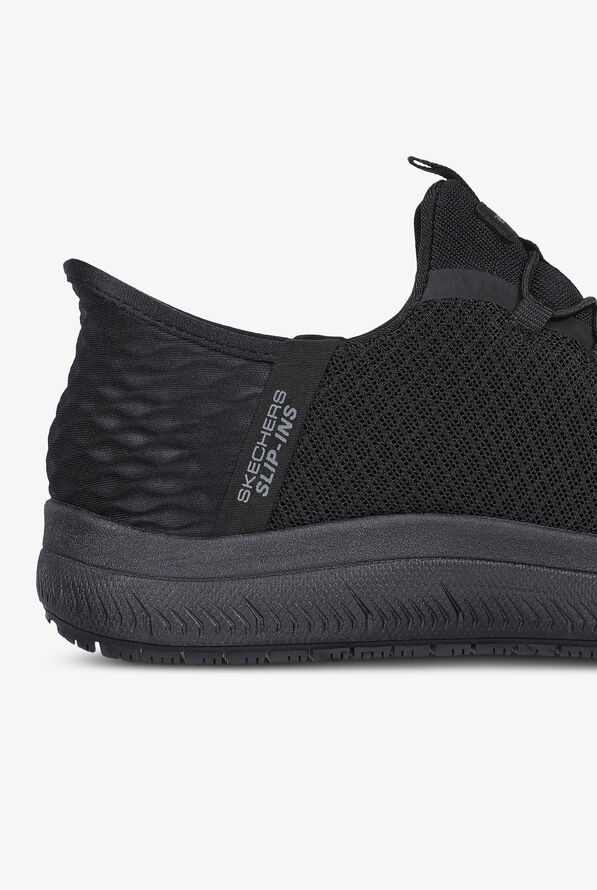 Skechers Work Women's SLIP-INS SUMMITS SR Black Athletic Nursing Shoes - Black - 4