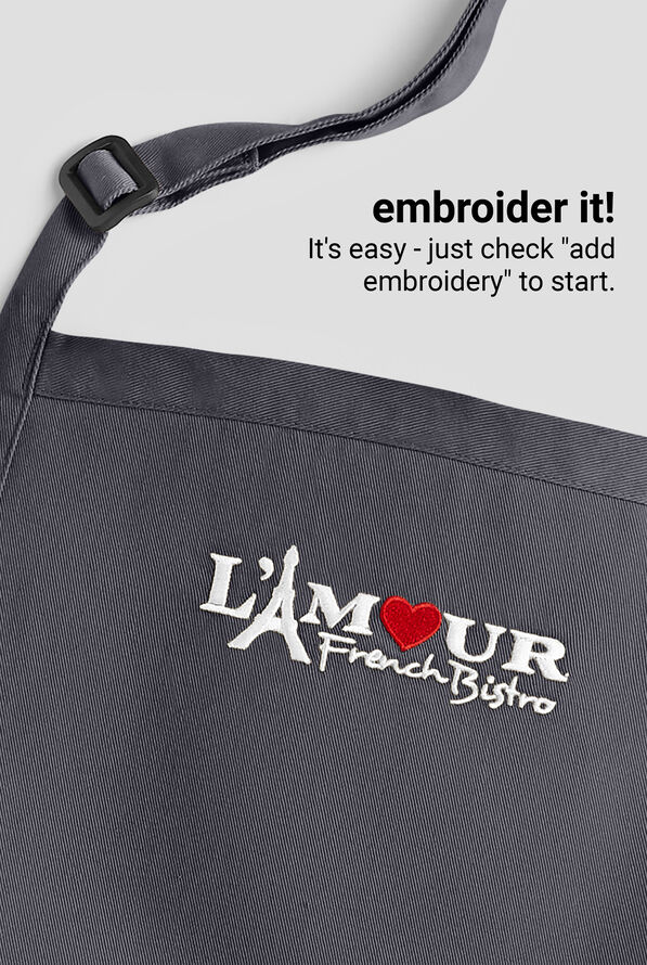 Industry Line Cavalry Twill Unisex Adjustable Bib Apron - Pewter - 5