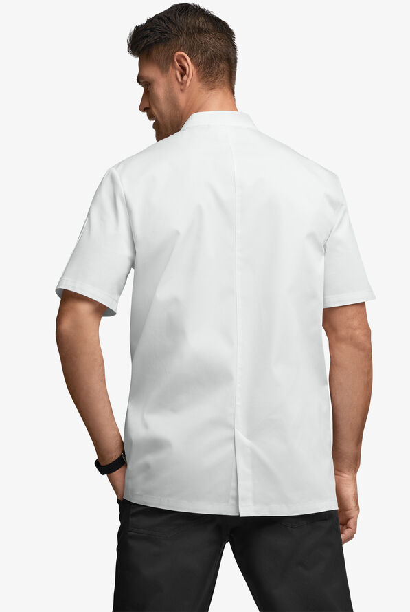 Chef Uniforms Men's Short Sleeve Knotted Button Executive Chef Coat - White - 4