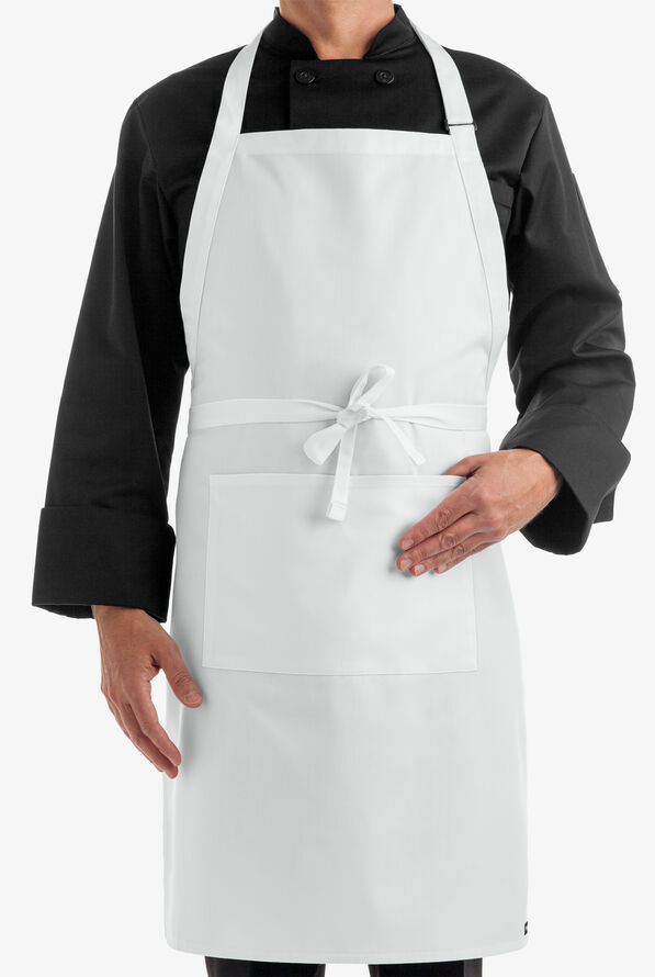 On The Line Chef Unisex 2-Pocket Adjustable Bib Chef Apron - White - 1