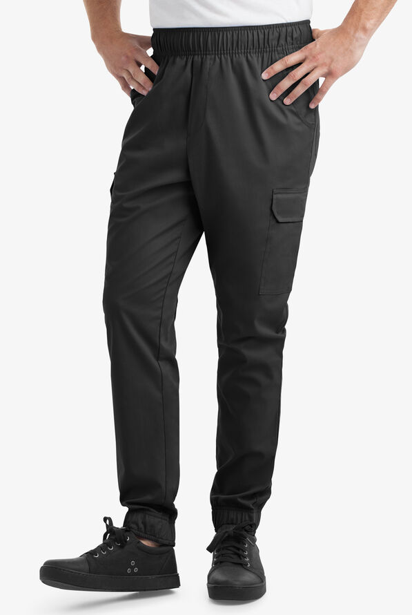 Pantalón de gastronomía Industry Line STRETCH estilo jogger con 7 bolsillos para hombre - Black - 1