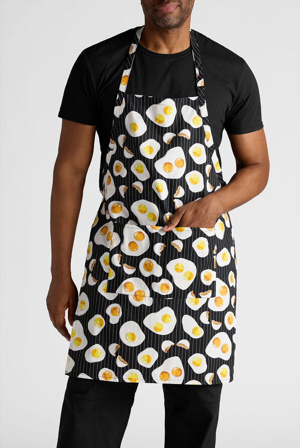 UA CHEF&trade; Eggspected Unisex 2-Pocket Adjustable Bib Apron 100% Cotton - null - 1