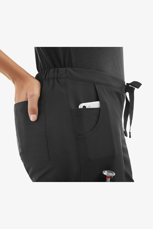 CHEF PERFORMANCE Women's 11-Pocket Drawstring STRETCH Chef Pants - Black - 3