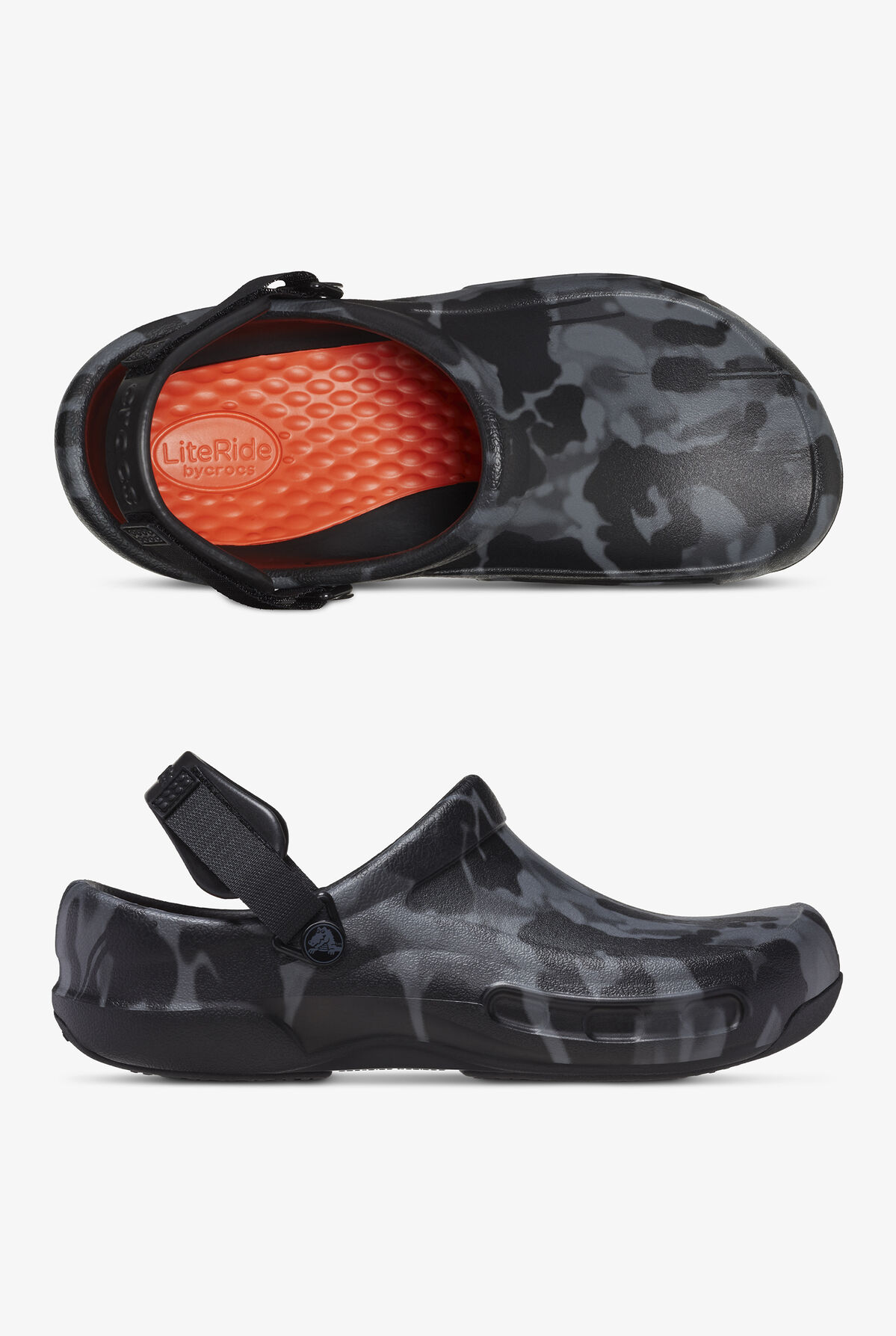 Crocs Unisex Bistro Pro Literide Camo Black Clogs, Nursing Clogs