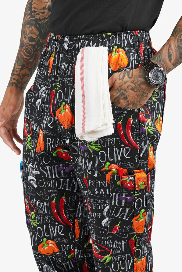 Pantalón estampado de gastronomía UA CHEF™ Chalkboard con 7 bolsillos para hombre - null - 2