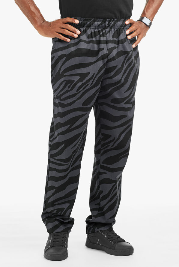 UA CHEF™ Zebra Men's 4-Pocket Relaxed fit Printed Chef Pants - null - 1