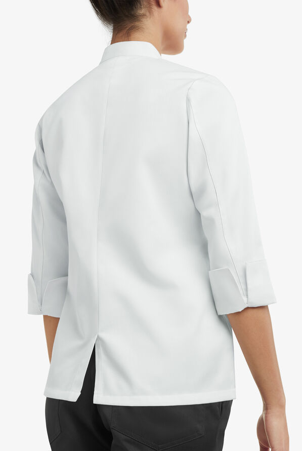 Chaqueta mangas 3/4 de gastronomía On The Line con doble abotonadura reversible y 1 bolsillo para mujer - White - 2