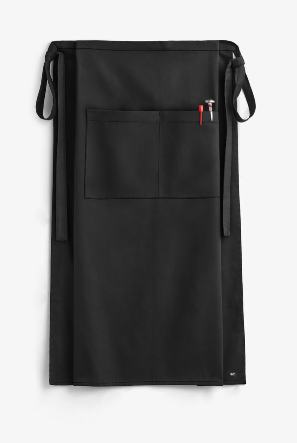 On The Line Chef Premium Unisex 2-Pocket Bistro Chef Apron - Black - 2