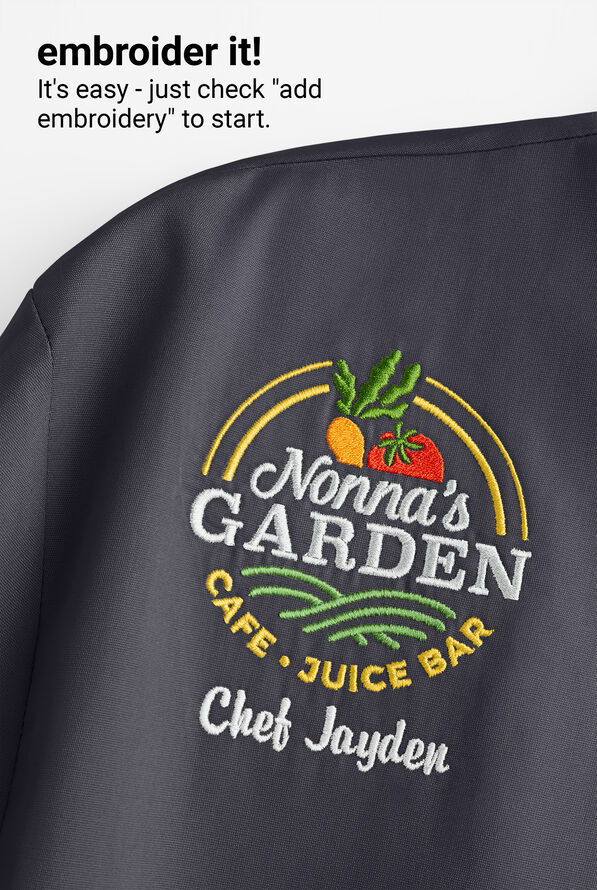 CHEF 360 Men's 2-Pocket Short Sleeve Polo STRETCH Chef Shirt - Pewter - 3