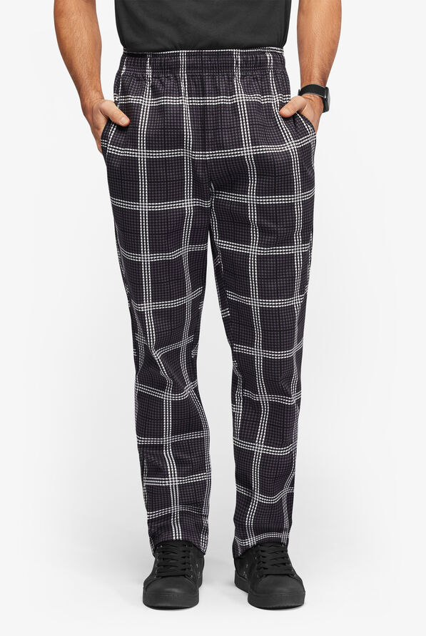 Pantalón estampado de chef UA CHEF™ Houndstooth Plaid de corte holgado con 4 bolsillos para hombre - null - 1