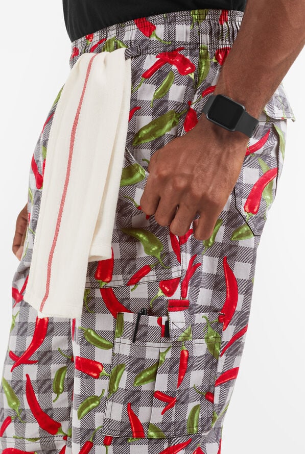 UA CHEF™ Mixed Peppers Men's 7-Pocket Utility Printed Chef Pants - null - 2