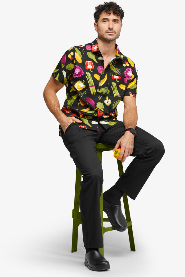 Camisa de chef estampada CHEF 360 Stretch Fresh Market con mangas cortas para hombre - null - 5