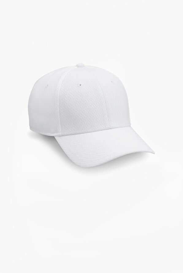 Moisture Wicking Jacquard 6-Panel Unisex Honeycomb Pattern Chef Baseball Cap - White - 1