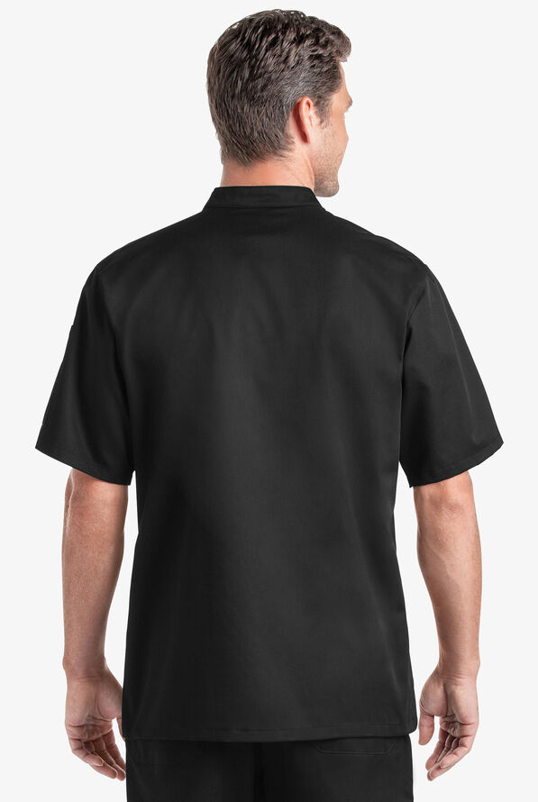 Chaqueta manga corta de chef On the Line Value con doble abotonadura reversible y 2 bolsillos para hombre - Black - 2