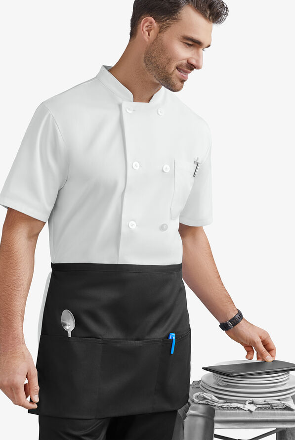 Chef Uniforms Unisex 3-Pocket Reversible Waist Chef Apron  - Black - 3